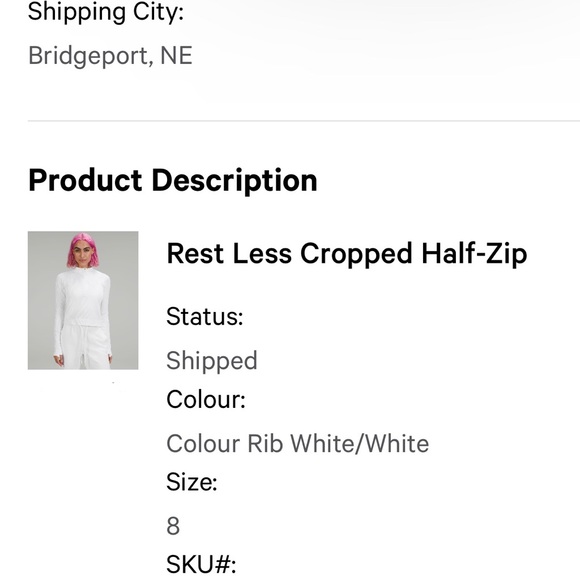 Lululemon Rest Less Half Zip in White Ribbed - Picture 3 of 3